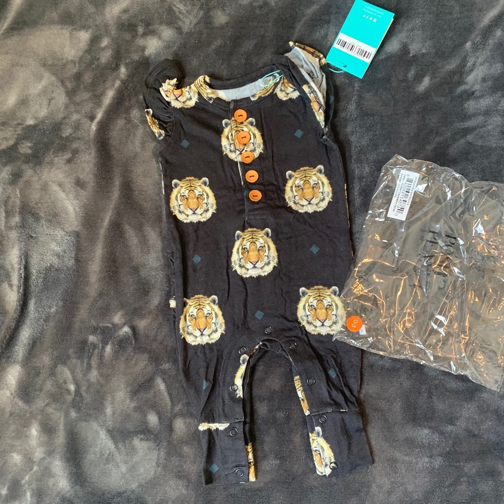 Posh Peanut Mateo cap sleeve ruffle romper